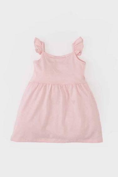 فستان بيبي بناتي فلورال قصة عادية بحمالات