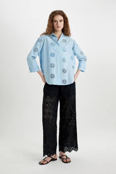 Wide Leg Pocket High Waist Long Trousers