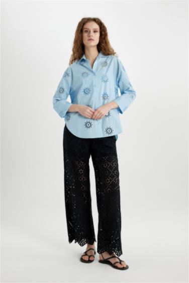 Wide Leg Pocket High Waist Long Trousers