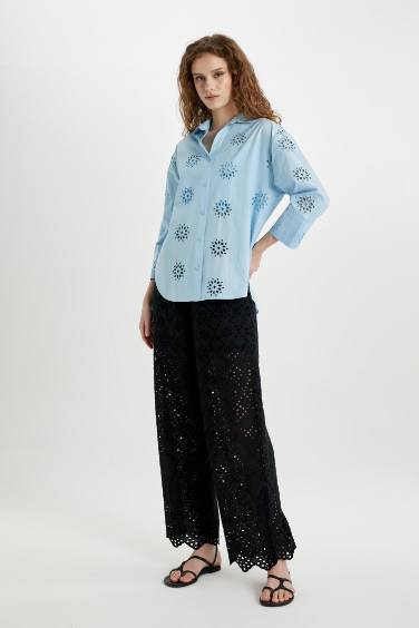 Wide Leg Pocket High Waist Long Trousers