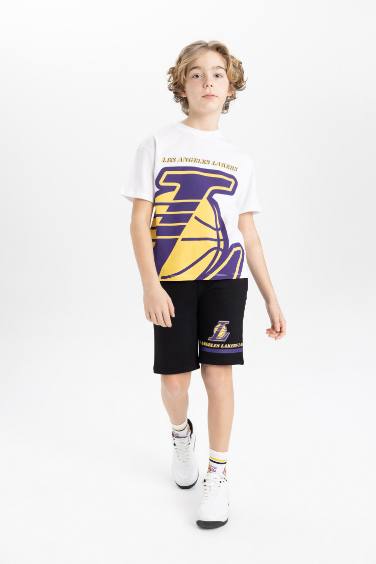 Boy NBA Los Angeles Lakers Regular Fit Sweatshirt Fabric Shorts