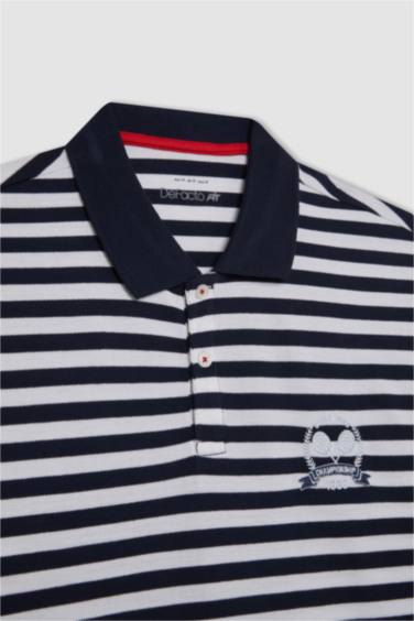 DeFactoFit Standard Fit Polo Neck Embroidered Polo T-Shirt