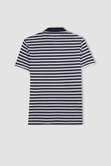 DeFactoFit Standard Fit Polo Neck Embroidered Polo T-Shirt