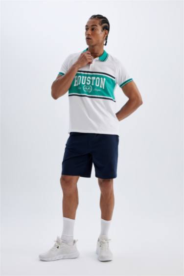 شورت رياضي كحلي قصير قصة عادية من DeFactoFit