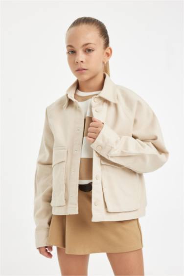 Girl Gabardine Long Sleeve Shirt