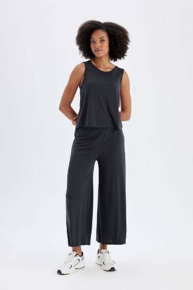 DeFactoFit Wide Leg Standard Length Modal Trousers