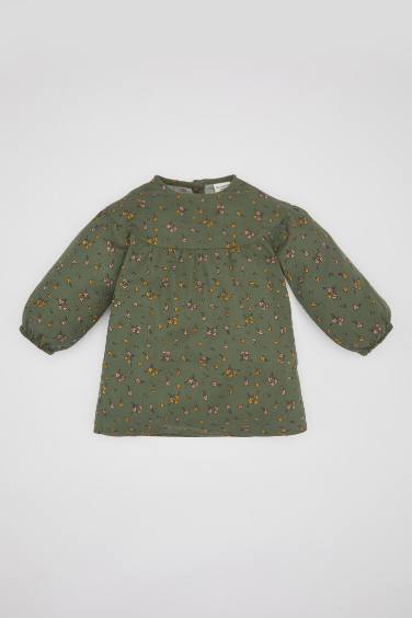 Robe à Manches Longues à motifs de Fleurs pour Bébé Fille