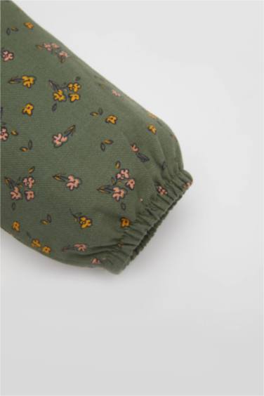 Baby Girl Floral Long Sleeve Twill Dress