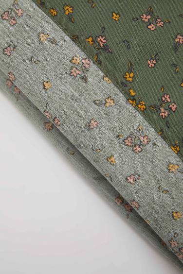 Baby Girl Floral Long Sleeve Twill Dress