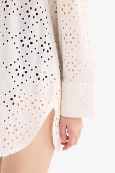 %100 Pamuk Brode Plaj Gömleği - Görsel 6