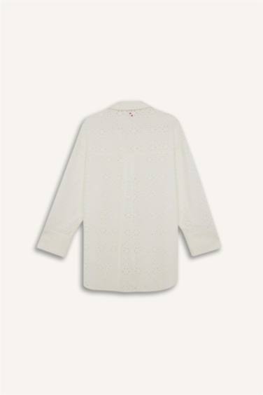 %100 Pamuk Brode Plaj Gömleği - Görsel 10