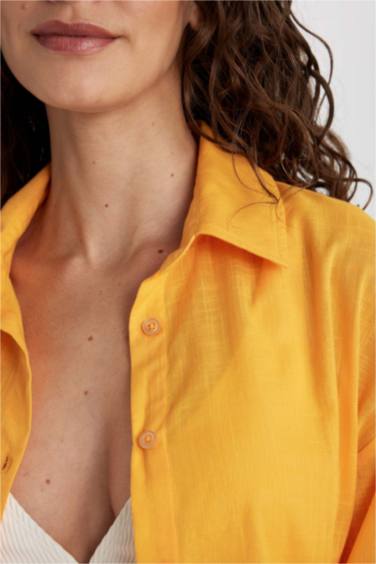 Fall in Love Regular Fit Cotton Beach Shirt