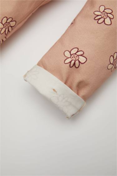 Salopette en Gabardine fleurie pour Bébé fille