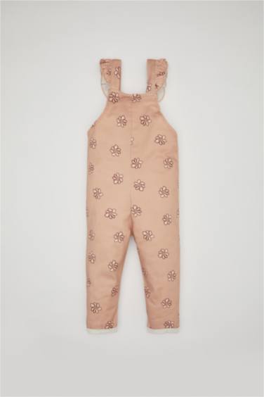 Salopette en Gabardine fleurie pour Bébé fille