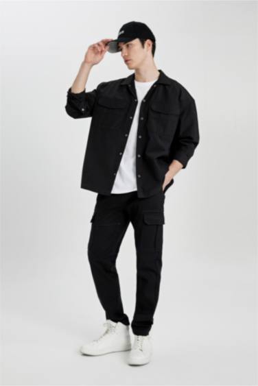 Oversize Fit Cotton Long Sleeve Shirt