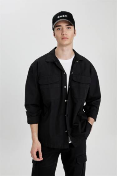 Oversize Fit Cotton Long Sleeve Shirt