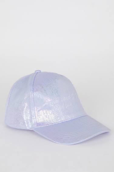 Girl Embroidered Glitter Fabric Cap