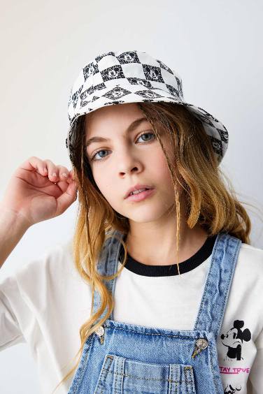 Girl Gabardine Printed Mickey & Minnie Licensed Hat