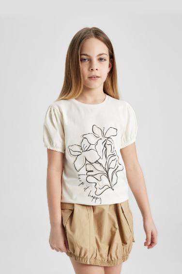 Girl Printed Short Sleeve T-Shirt