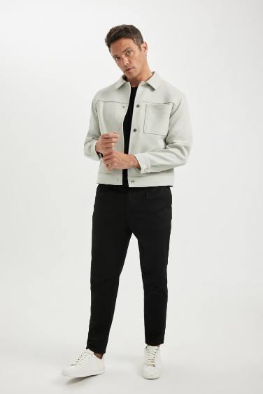 Relax Fit Polo Collar Lined Jacket