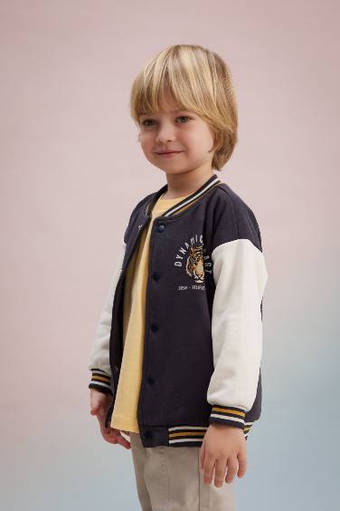 Baby Boy Tiger Patterned Bomber Cardigan