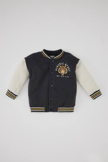 Baby Boy Tiger Patterned Bomber Cardigan