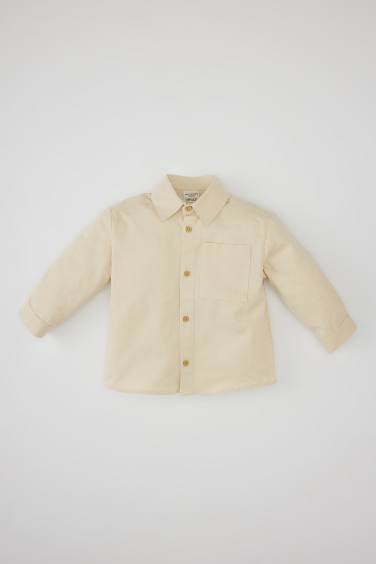 Baby Boy Gabardine Long Sleeve Shirt