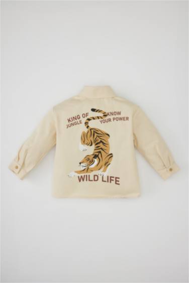 Chemise en Gabardine à Manches Longues Pour Bébé Garçon