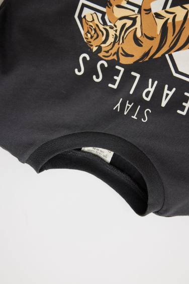 T-Shirt à Manches Longues avec Imprimé Tigre Pour Bébé Garçon