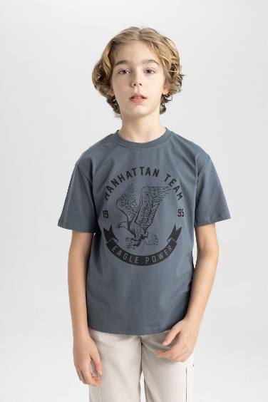 Boy Crew Neck Printed Short Sleeve T-Shirt