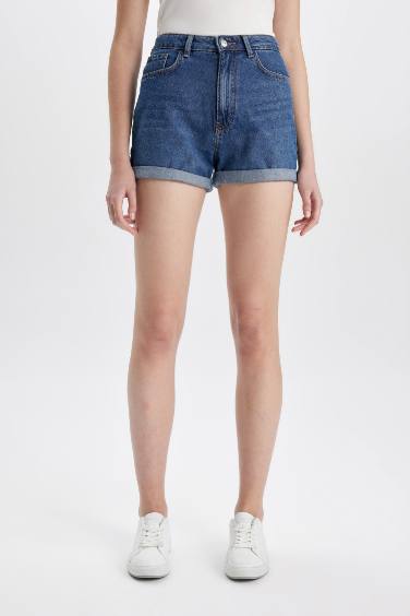 Mom Fit High Waist Jean Shorts