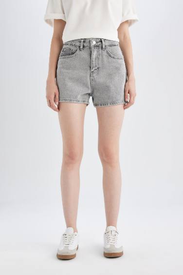 Mom Fit High Waist Jean Shorts