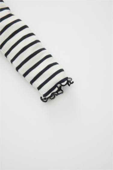 Baby Girl Regular Fit Crew Neck Striped T-Shirt