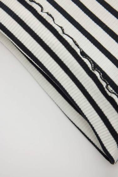 Baby Girl Regular Fit Crew Neck Striped T-Shirt