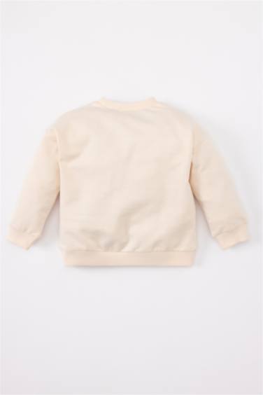 Baby Girl Crew Neck Floral Printed Sweatshirt