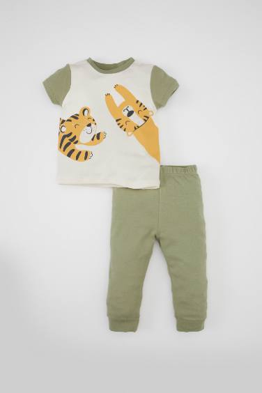 Baby Boy Tiger Printed Cotton 2 Piece Pajama Set