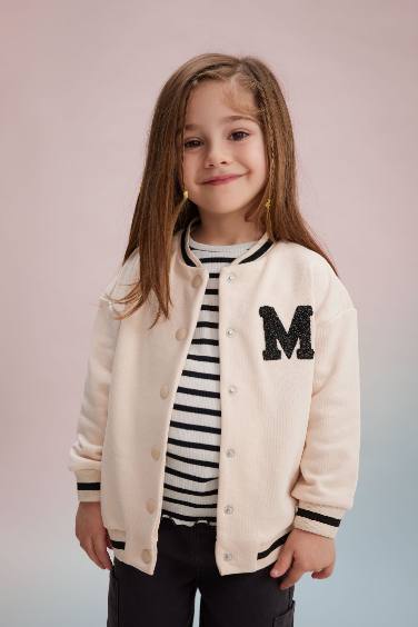 Baby Girl College Collar Bomber Jacket