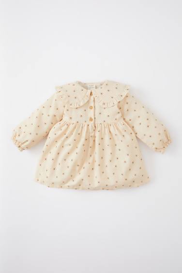 Robe à Manches Longues à motifs de Fleurs pour Bébé Fille