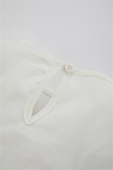 T-Shirt Coupe Régulière Col rond et Manches Longues Pour Bébé Fille