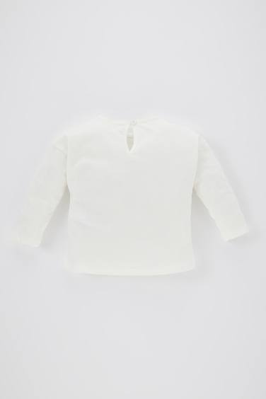 T-Shirt Coupe Régulière Col rond et Manches Longues Pour Bébé Fille