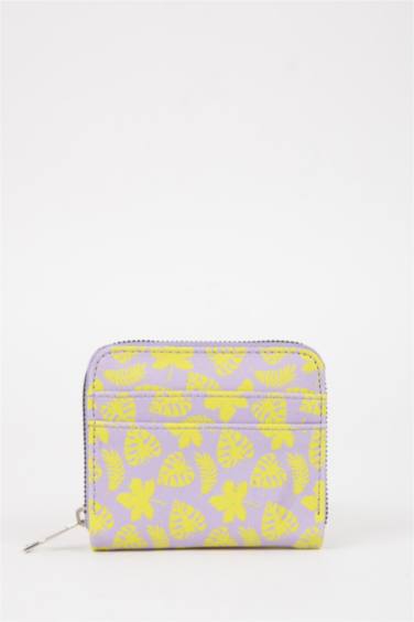 Kadın Yaprak Desenli Suni Deri Cüzdan