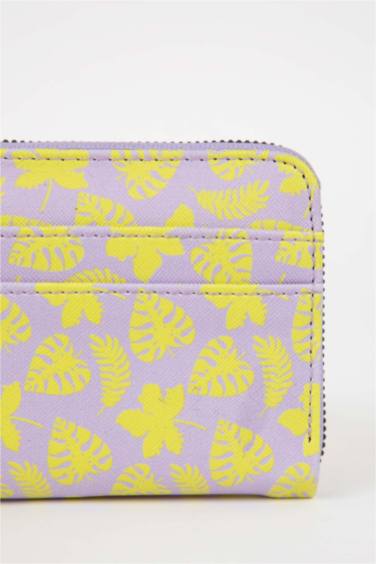 Kadın Yaprak Desenli Suni Deri Cüzdan