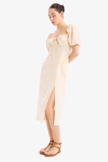 жүрек жағасы қысқа жеңді Қысқа жеңді тоқылған көйлек