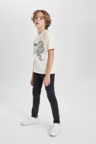 T-Shirt Imprimé à Manches Courtes Col Rond pour Garçon