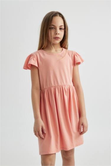 Girl Short Sleeve Combed Cotton Dress