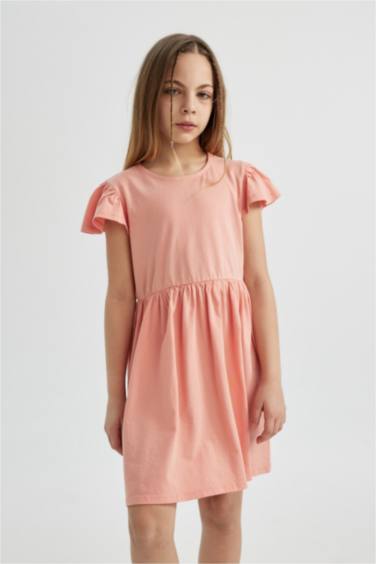 Girl Short Sleeve Combed Cotton Dress