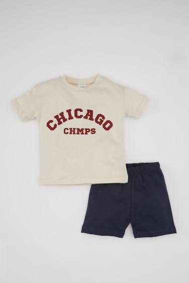 Baby Boy Printed Short Sleeve T-Shirt Shorts 2 Piece Set