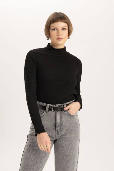 Regular Fit Ribana Long Sleeve Top