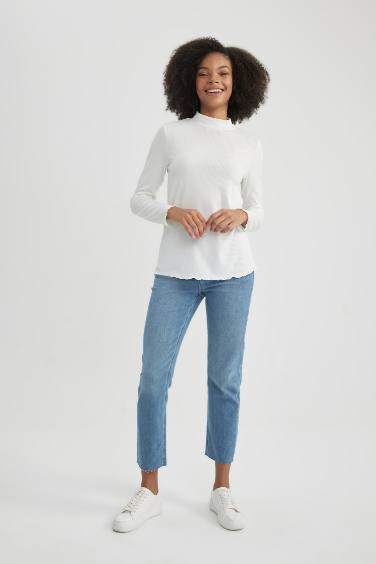 Regular Fit Ribana Long Sleeve Top