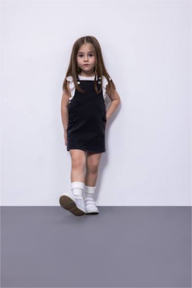 Baby Girl Strappy Denim Dress